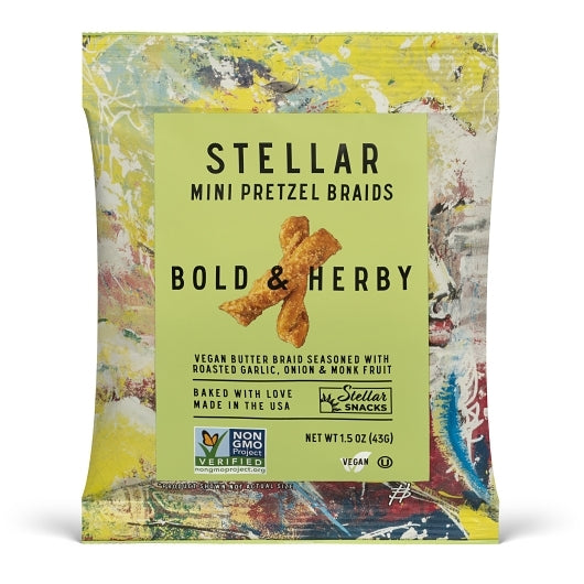 Stellar Snacks Bold And Herby Pretzel Braids, 1.5 Ounce — 24 Per Case