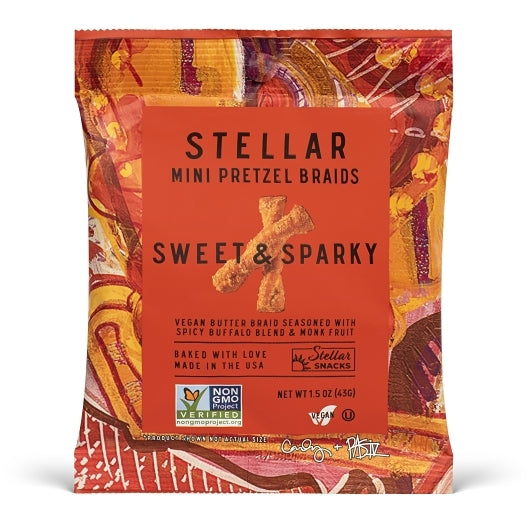 Stellar Snacks Sweet And Sparky Pretzel Braids, 1.5 Ounce — 24 Per Case