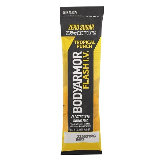 Bodyarmor Flash I.V. Tropical Punch Pouches, 0.28 Ounce — 72 Per Case