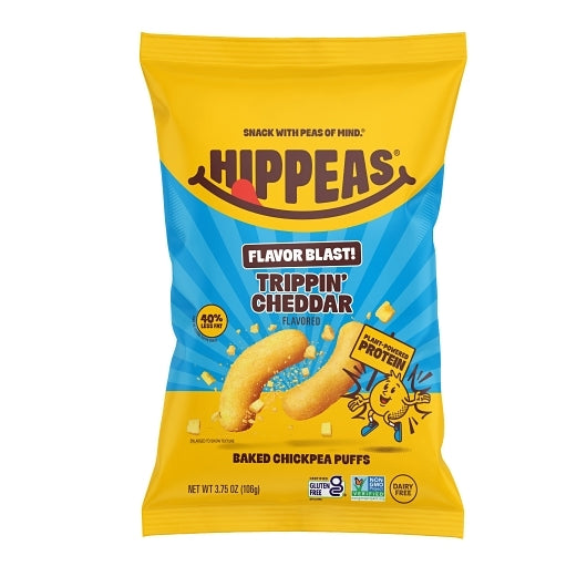 Hippeas Flavor Blast! White Cheddar Explosion Chickpea Puffs, 3.75 Ounce — 12 Per Case