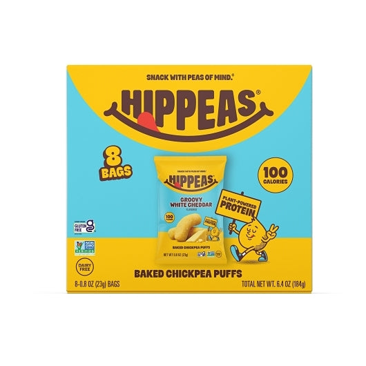Hippeas Groovy White Cheddar Chickpea Puffs, 6.4 Ounce — 6 Per Case