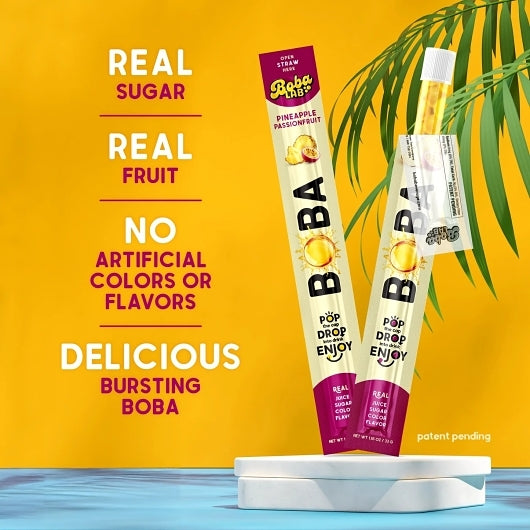 Boba Lab Bobazz To Go Boba Pineapple Passionfruit Straw — 32 Per Case