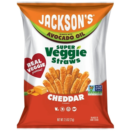 Jackson's Cheddar Super Veggie Straws, 2.5 Ounce — 8 Per Case