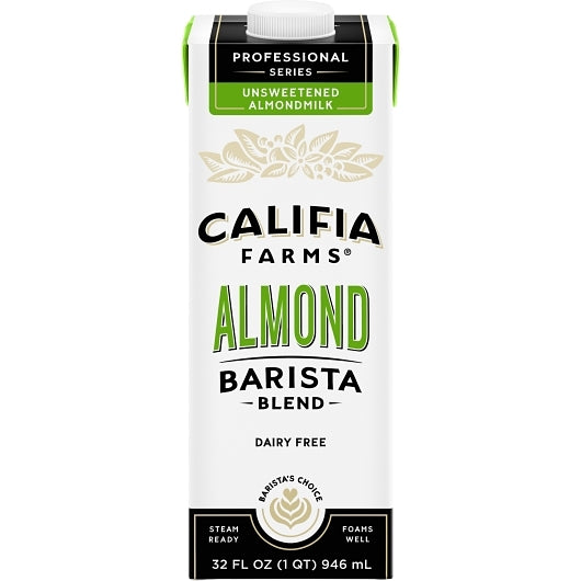 Califia Farms Unsweetened Almond Milk Barista Blend, 32 Fluid Ounce — 6 Per Case