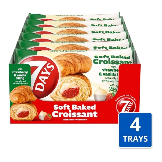 7Days Strawberry & Vanilla Croissant, 2.65 Ounce — 24 Per Case