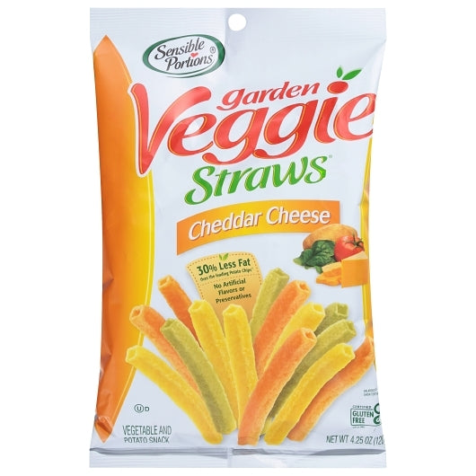 Sensible Portions Veggie Straws Cheddar, 4.25 Ounce — 12 Per Case
