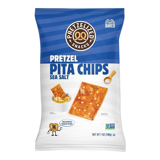 Pretzelized Snacks Sea Salt Pita Chips, 7 Ounce — 12 Per Case