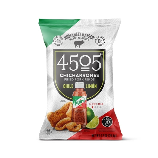 4505 Meats Tajin Chile Limon Chicharrones, 2.7 Ounce — 12 Per Case