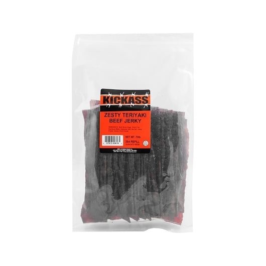 Kickass Beef Jerky Teriyaki Flavored Beef Jerky — 15 Per Case