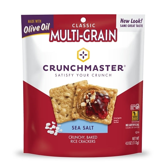 Crunchmaster Multi-Grain Crackers Sea Salt, 4 Ounce — 12 Per Case