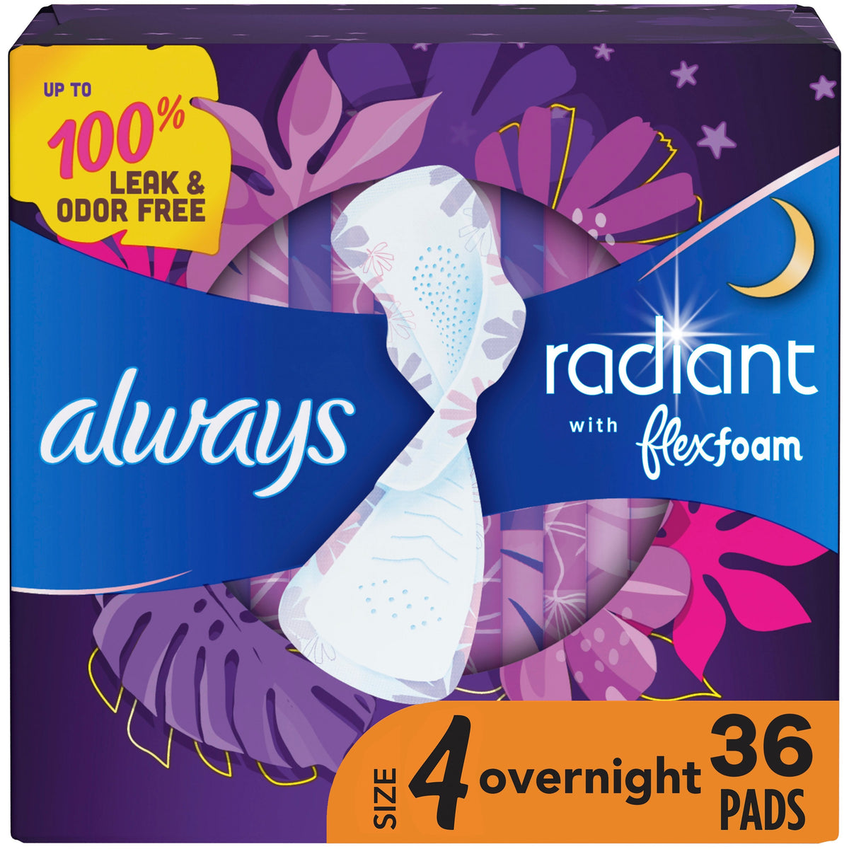 PROCTOR GAMBLE Always Rad Sz 4 O/N W/W Sc 10Ct — 12 Per Case