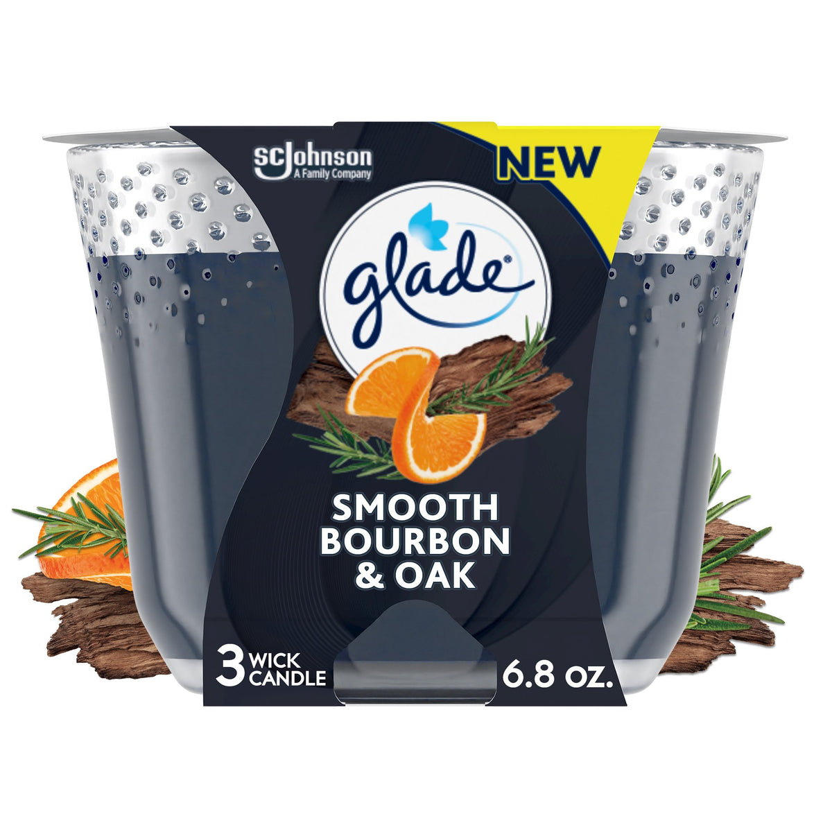 Glade Candle - Smooth Bourbon & Oak, 6.8 oz — 3 Per Case