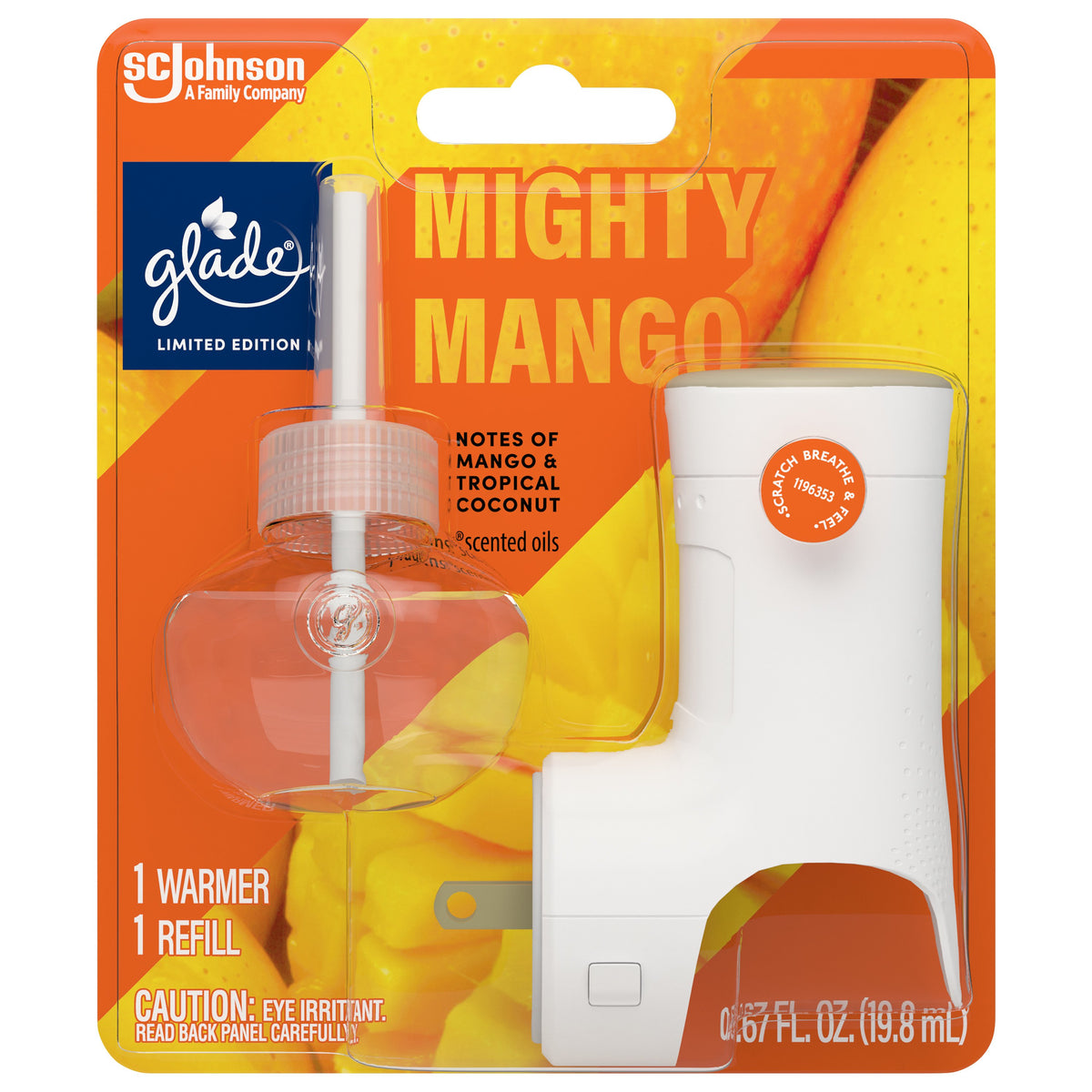Glade Piso Warmer + Refill LTO - Mighty Mango, 0.67 oz — 5 Per Case