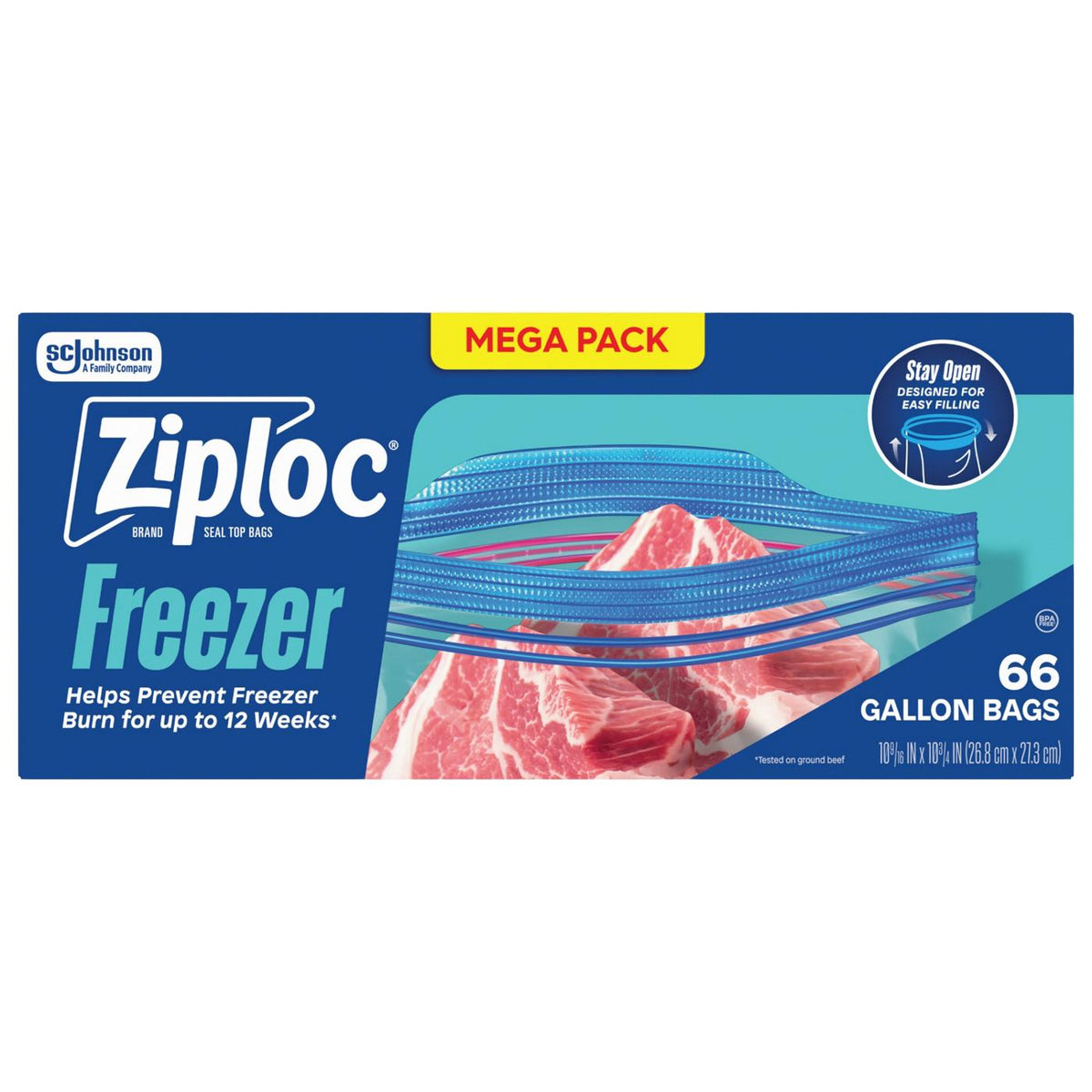 Ziploc Suso Super Mega Pack Freezer Gallon, 80 ct — 4 Per Case