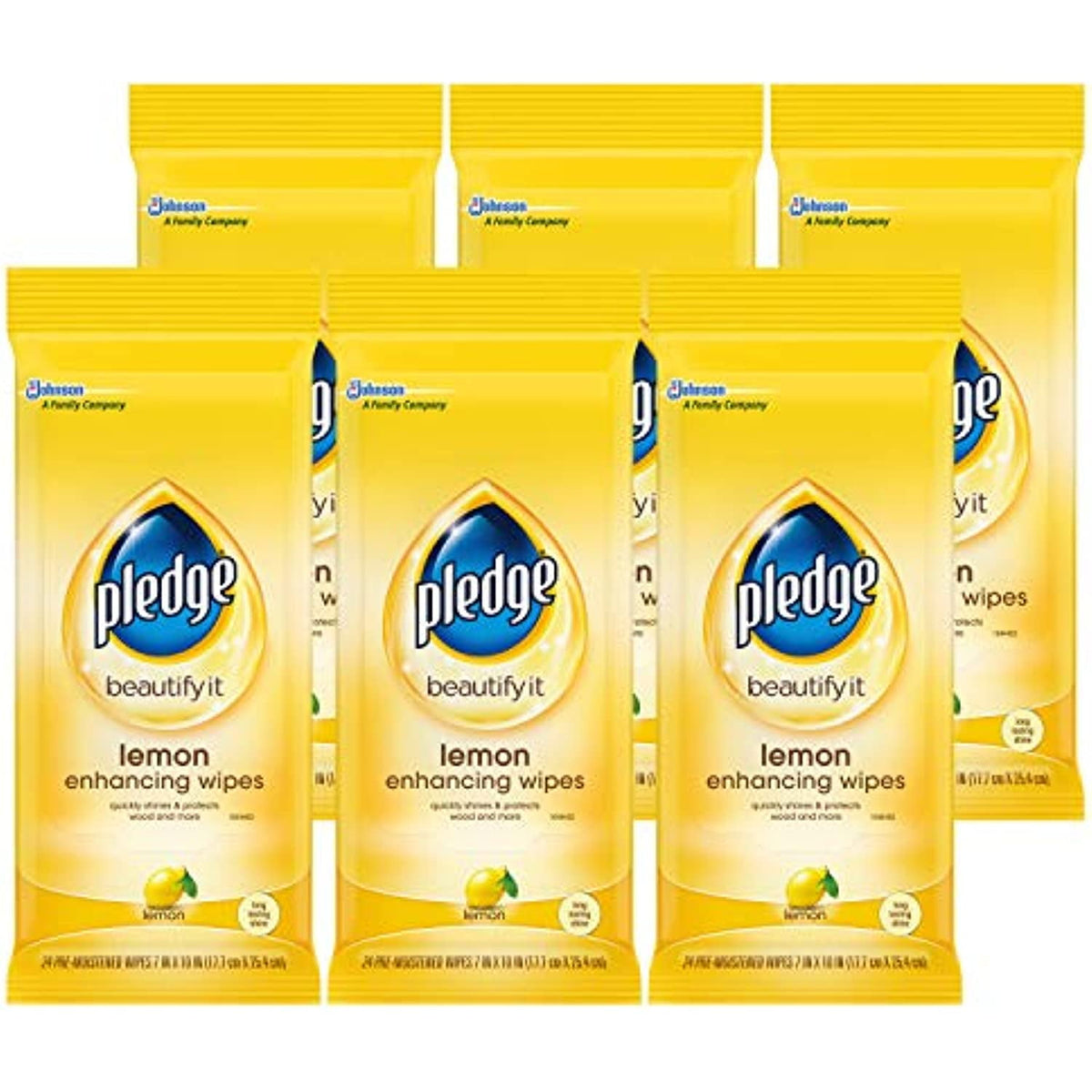 Pledge Lemon Wipes, 24 ct — 12 Per Case