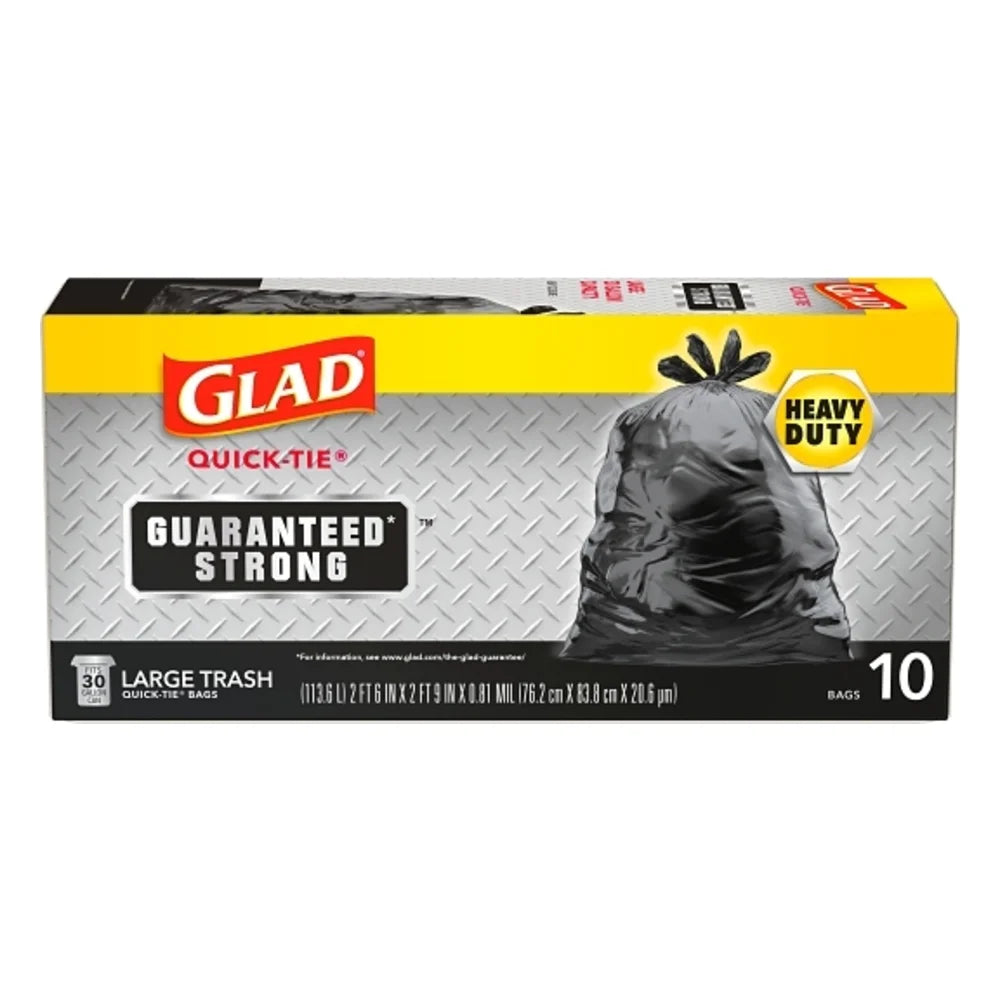 Glad Trash Quick Tie, 30 Gallon — 12 Per Case
