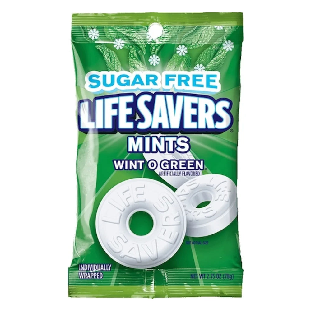 Life Savers Sugar Free Wint-O-Green Peg Bag, 2.75 Ounce — 12 Per Case