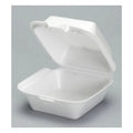 Genpak - Hinged Container Foam 5.81X5.69 1 Compartment White 3.13"H Hinged Lid Snap It — 500 Per Case