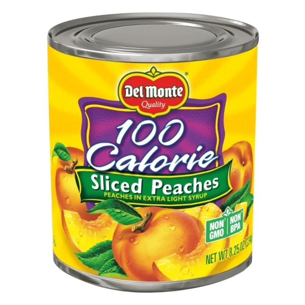 Del Monte Yellow Clingstone Peaches In Extra Light Syrup, 8.25 Ounce — 12 Per Case