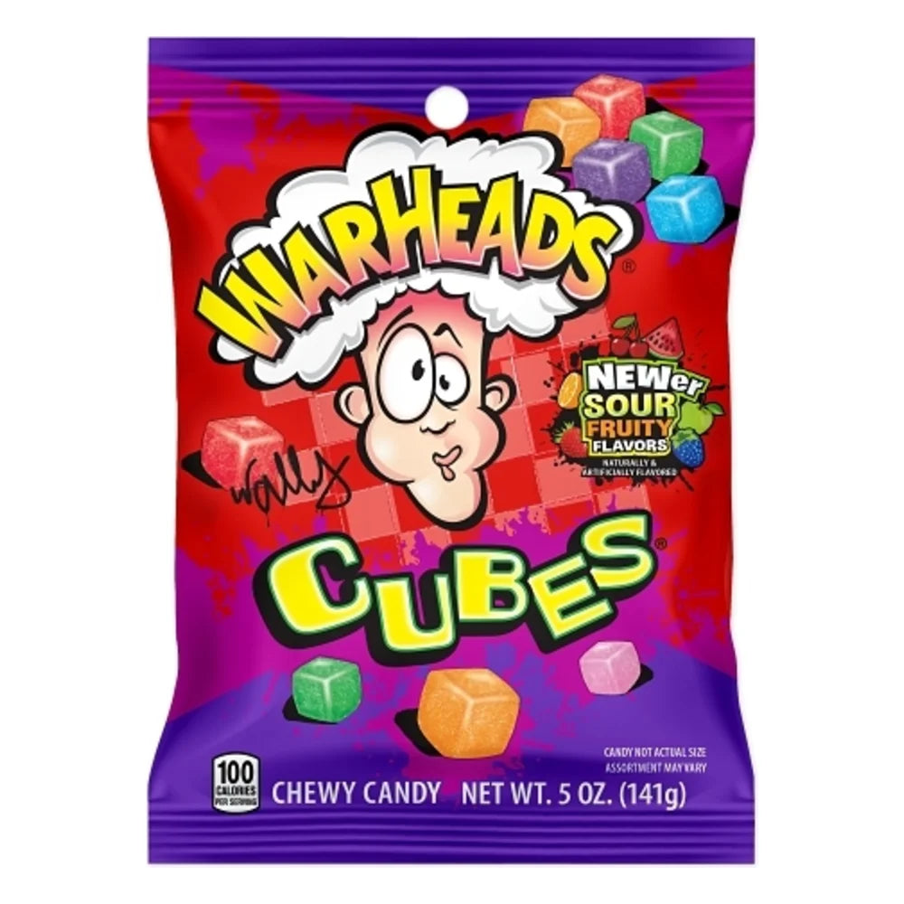 Warheads Cubes Peg Bag, 5 Ounce — 12 Per Case