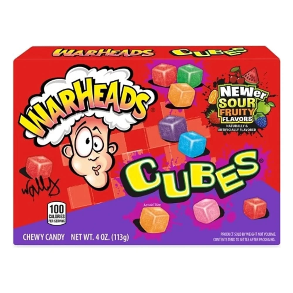 Warheads Cubes Theater Box, 4 Ounce — 12 Per Case