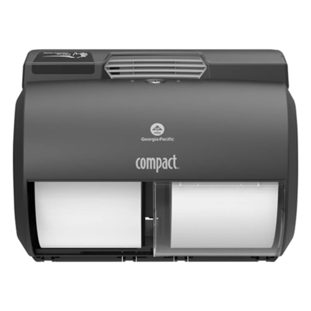 Compact Dispenser Toilet Paper Black Double, 1 Count — 1 Per Case