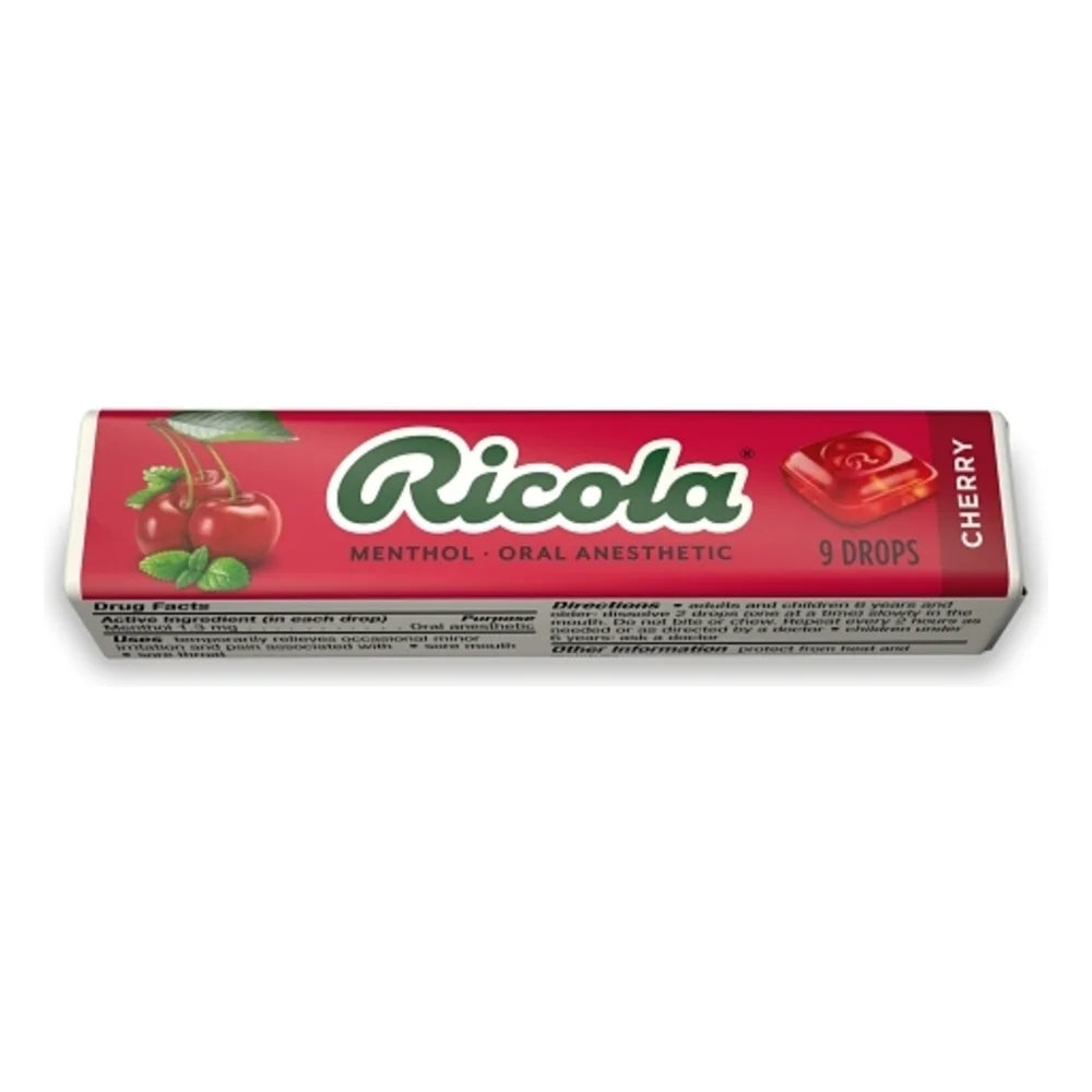 Ricola Sticks Oral Anesthetic Cherry, 9 Count — 240 Per Case