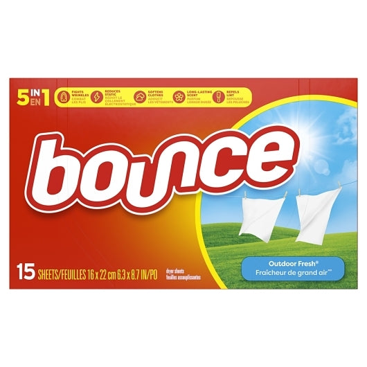 Bounce Dryer Sheets Outdoor Fresh, 15 Count — 15 Per Case