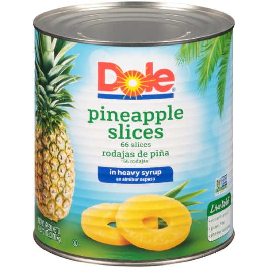 Dole Choice Sliced Pineapple In Heavy Syrup, 108 Ounce — 6 Per Case