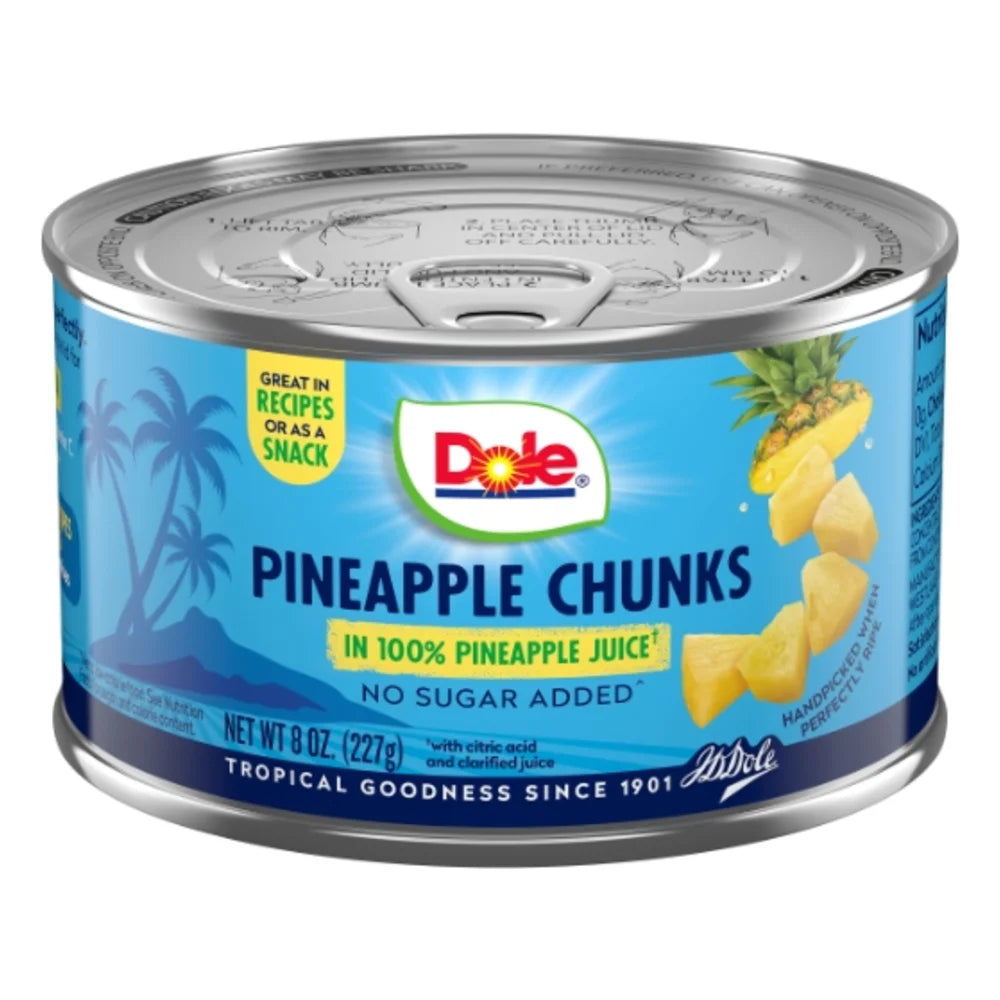 Dole Fancy Pineapple Chunks In Juice, 8 Ounce — 12 Per Case