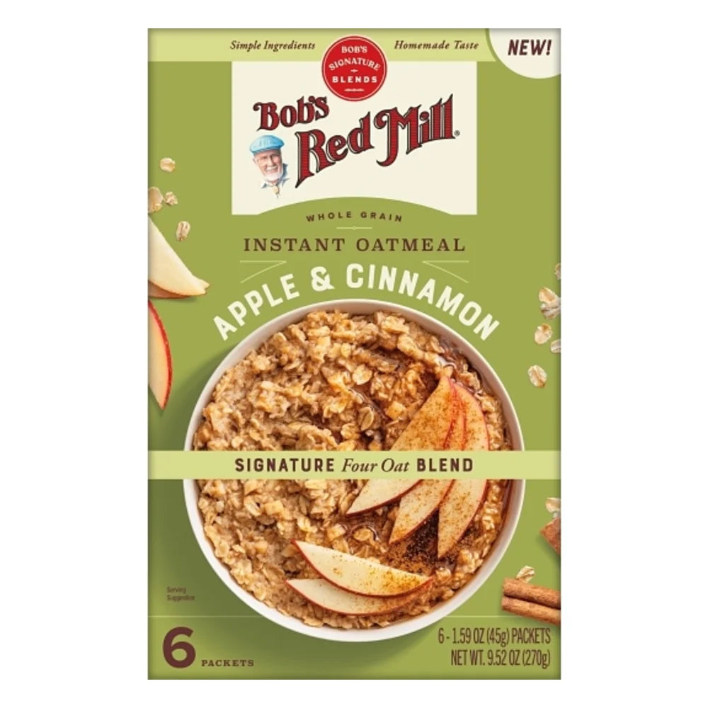 Bob's Red Mill Apple Cinnamon Instant Oatmeal Packets, 9.52 Ounce — 4 Per Case