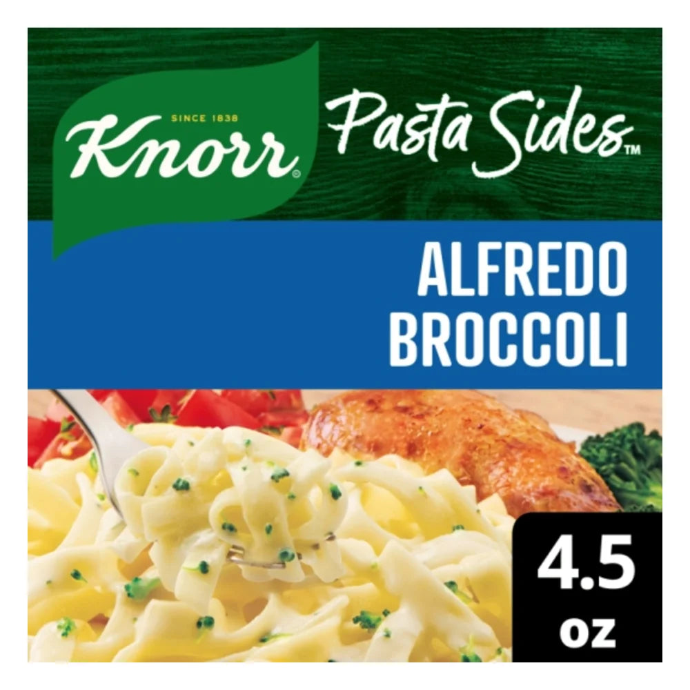 Knorr Pasta Side Meal Fettuccine Alfredo Noodles Broccoli Flavored, 4.5 Ounce — 8 Per Case