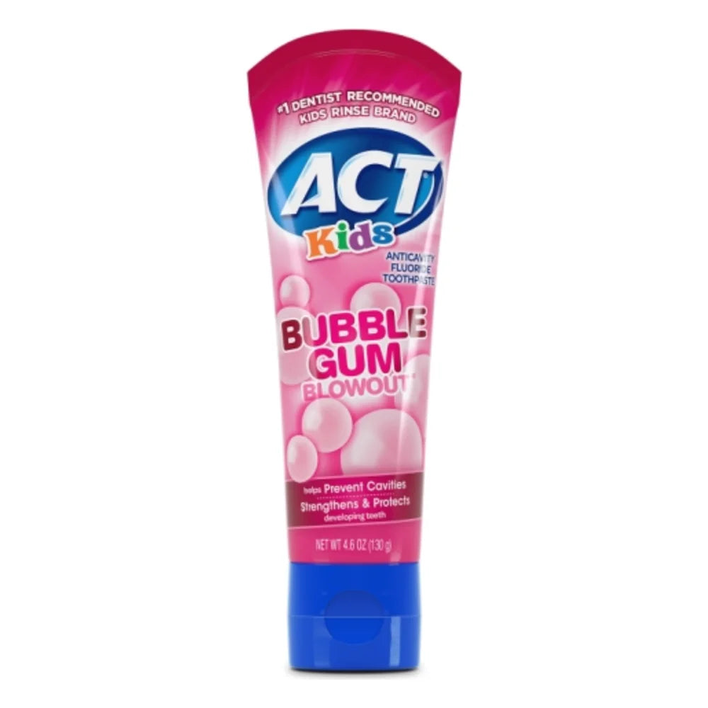 ACT Kids Bubblegum Toothpaste, 4.6 Ounce — 24 Per Case