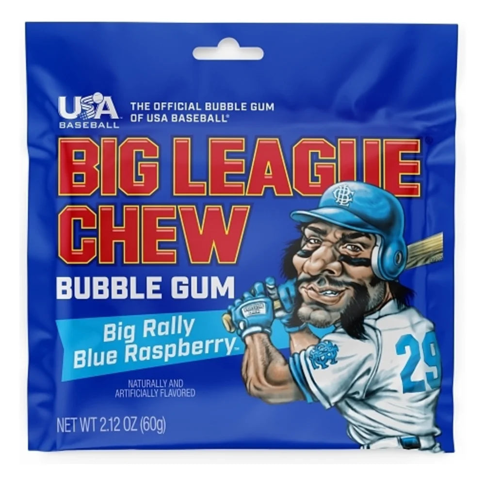 Big League Chew Blue Raspberry, 2.12 Ounce — 108 Per Case