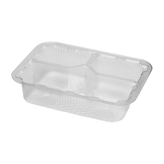 Par-Pak 3 Compartment Plastic Clear Portion Control Carry-Out, 1000 Count — 1 Per Case