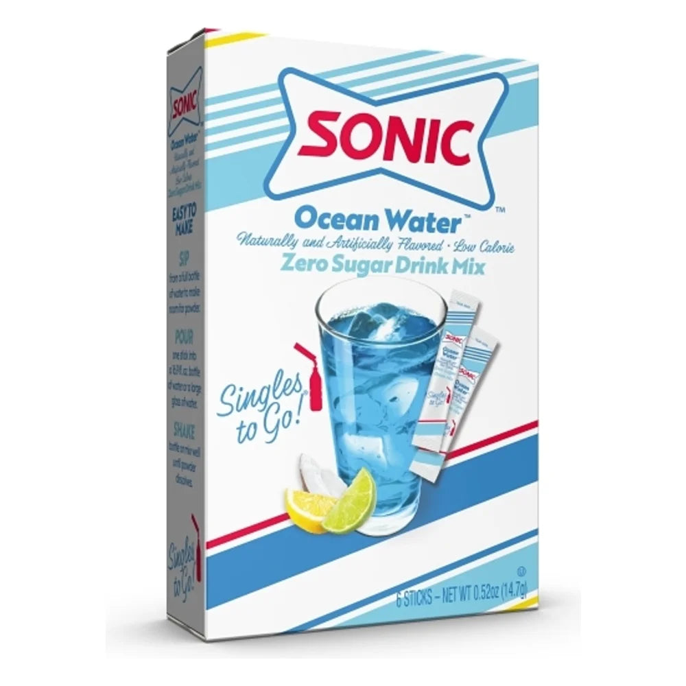 Sonic Ocean Water Singles To Go, 6 Count — 12 Per Case