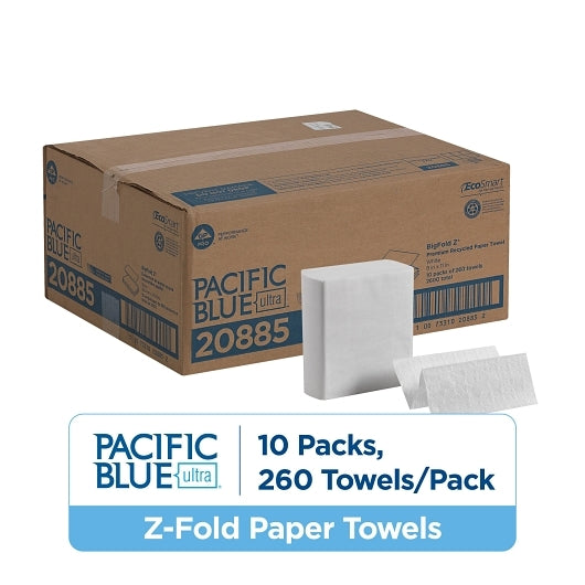 Pacific Blue Ultra Z-Fold Paper Towel, White, 1 Count — 10 Per Case