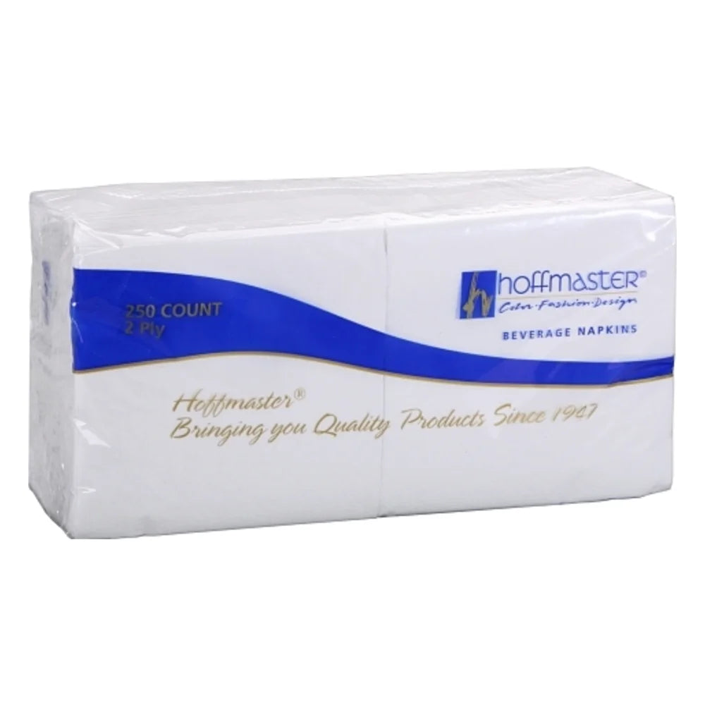 Hoffmaster White Beverage Napkin, 9.5 Inch X 9.5 Inch — 12 Per Case