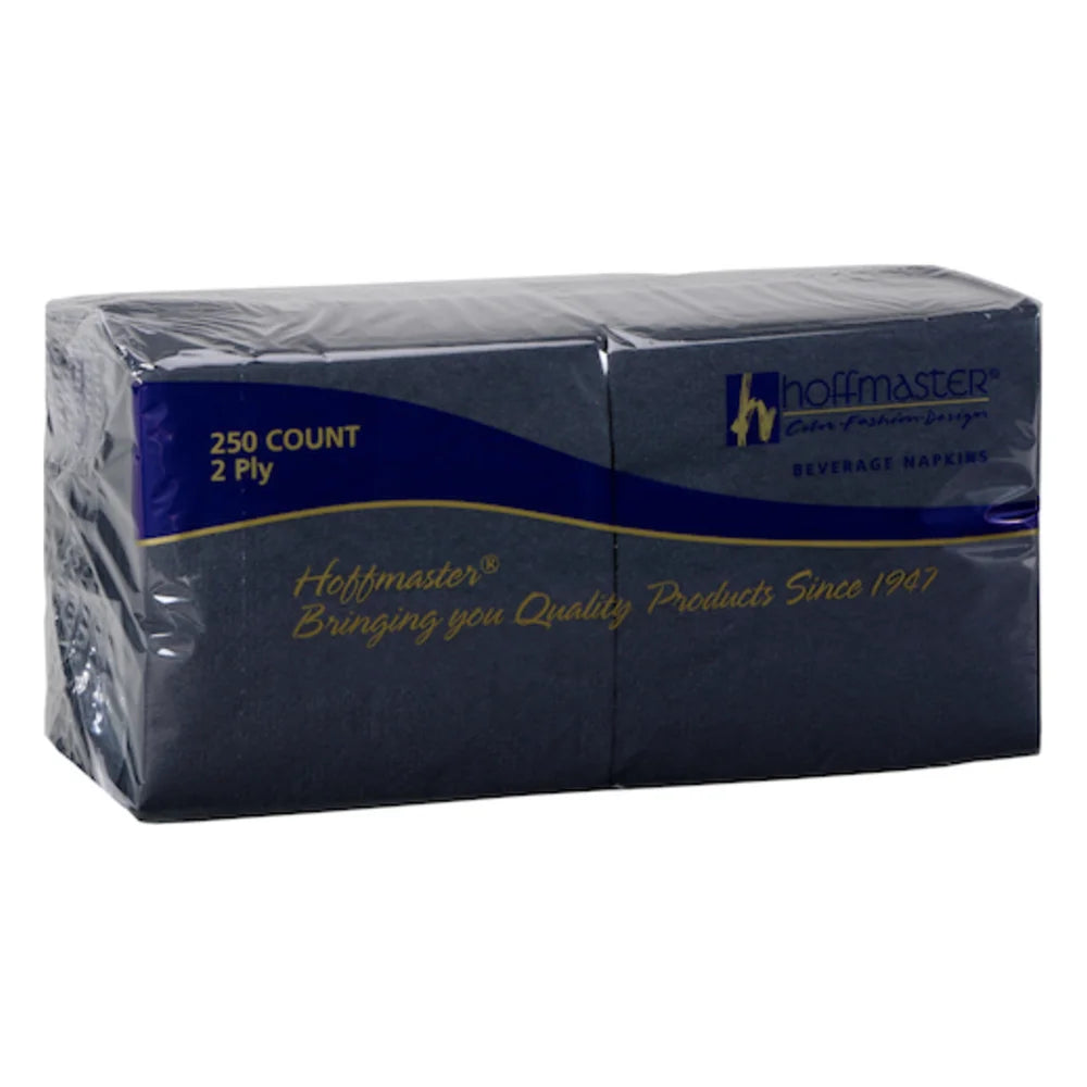 Hoffmaster 9.5 Inch X 9.5 Inch 2 Ply 1/4 Fold Regal Embossed Black Beverage Napkin — 4 Per Case