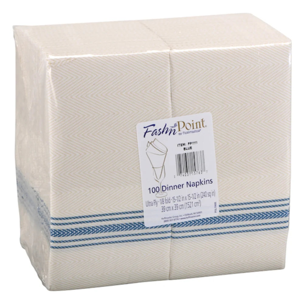 Hoffmaster Dinner Napkin Blue And White, 100 Each — 8 Per Case