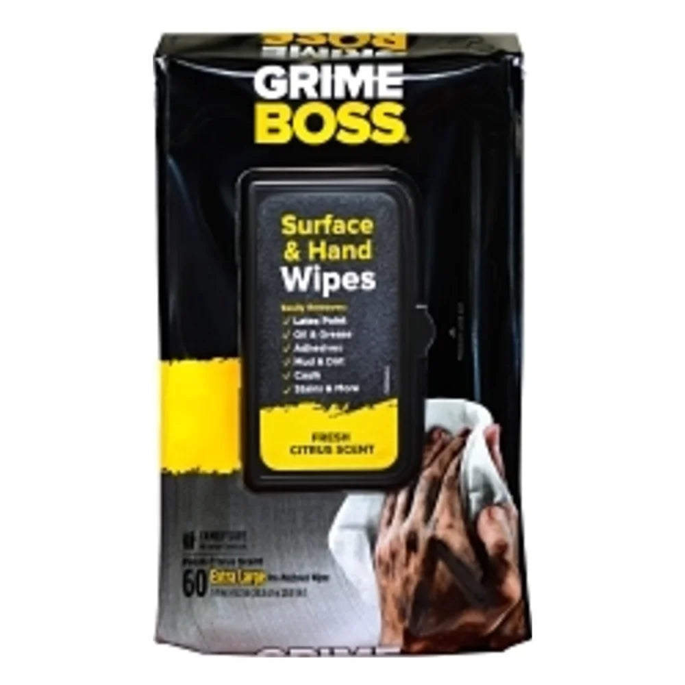 Sani Professional Grime Boss Hand Cleaner Wipe Heavy Duty, 60 Count — 8 Per Case