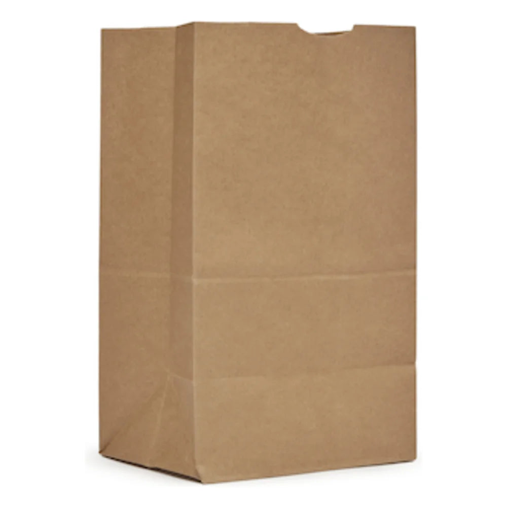 AJM 25# Squat Narrow Base Kraft Bag, 500 Count — 1 Per Case