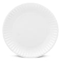 AJM White Uncoated Paper Plate, 9 Inch — 1000 Per Case