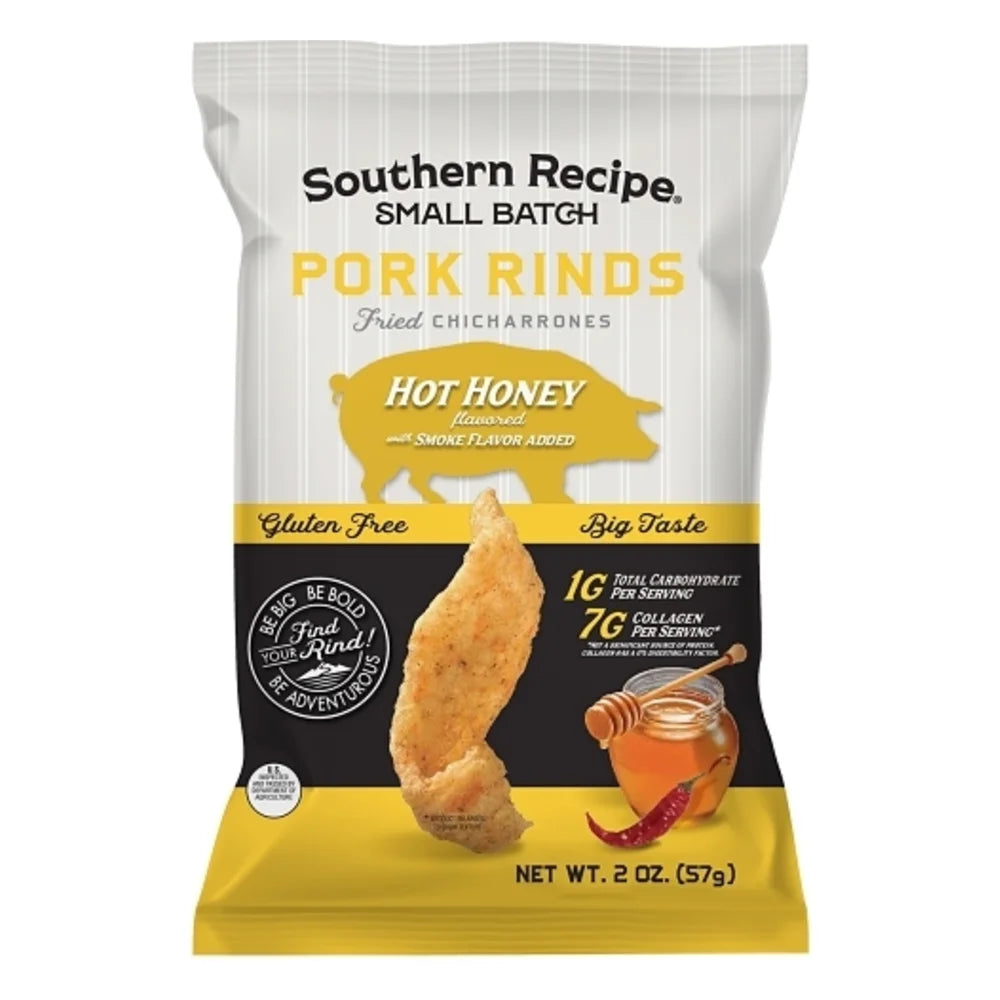 Southern Recipe Small Batch Hot Honey Pork Rinds, 2 Ounce — 6 Per Case