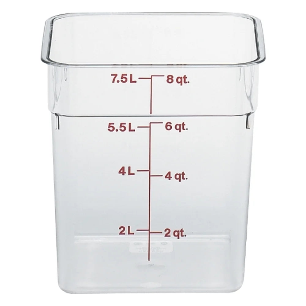 Cambro Camwear Clear Square Container 8 Quart — 6 Per Case