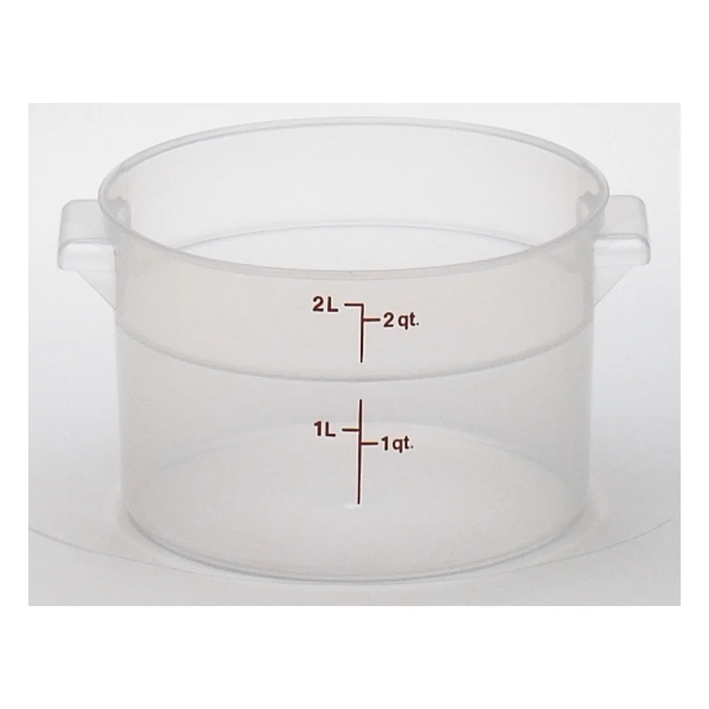 Cambro 2 Quart Round Translucent Measuring Storage Container, 12 Each — 12 Per Case