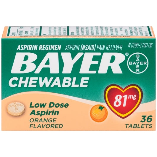 Bayer Orange Chewable Tablets, 36 Piece — 6 Per Case