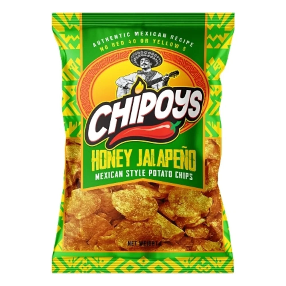 Chipoys Honey Jalapeno Potato Chips, 2.5 Ounce — 10 Per Case