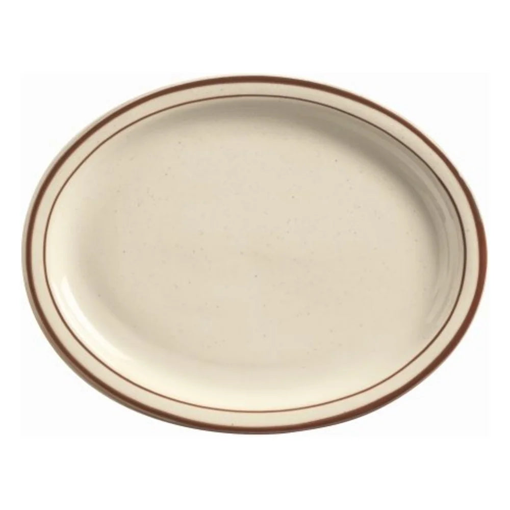 Libbey Desert Sand Narrow Rim Platter 13.25" X 10 1/8" - Cream White — 12 Per Case