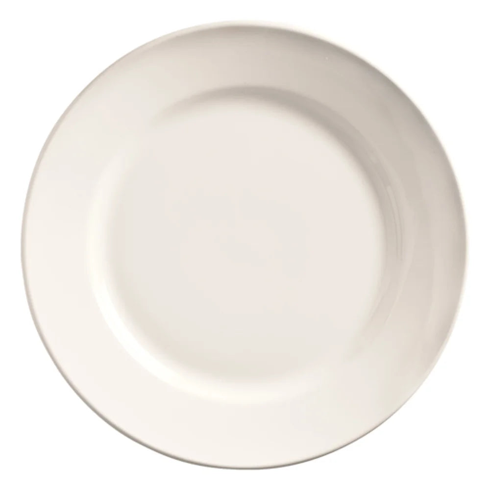 Libbey Porcelana Rolled Edge Wide Rim Plate 9" - Bright White — 24 Per Case